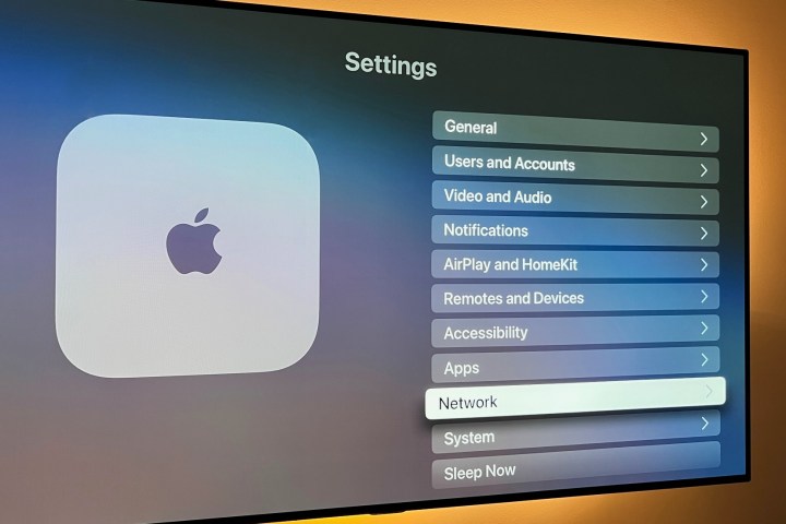 Apple TVos 16.5 Mentu 屏幕显示网络菜单。.jpg